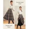 image:imageScarlet Darkness Plaid Skirts for Women High Waist Long Skirt with PocketsCoffee Plaid
