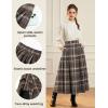 image:imageScarlet Darkness Plaid Skirts for Women High Waist Long Skirt with PocketsCoffee Plaid