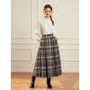 image:imageScarlet Darkness Plaid Skirts for Women High Waist Long Skirt with PocketsCoffee Plaid