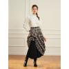 image:imageScarlet Darkness Plaid Skirts for Women High Waist Long Skirt with PocketsCoffee Plaid