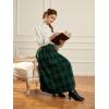 image:imageScarlet Darkness Plaid Skirts for Women High Waist Long Skirt with PocketsGreen Plaid