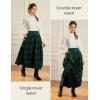image:imageScarlet Darkness Plaid Skirts for Women High Waist Long Skirt with PocketsGreen Plaid