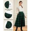 image:imageScarlet Darkness Plaid Skirts for Women High Waist Long Skirt with PocketsGreen Plaid