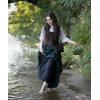 image:imageScarlet Darkness Plaid Skirts for Women High Waist Long Skirt with PocketsGreen Plaid