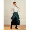 image:imageScarlet Darkness Plaid Skirts for Women High Waist Long Skirt with PocketsGreen White Plaid