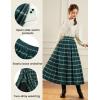 image:imageScarlet Darkness Plaid Skirts for Women High Waist Long Skirt with PocketsGreen White Plaid