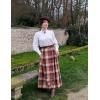 image:imageScarlet Darkness Plaid Skirts for Women High Waist Long Skirt with PocketsOrange Coffee