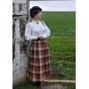 image:imageScarlet Darkness Plaid Skirts for Women High Waist Long Skirt with PocketsOrange Coffee