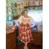image:imageScarlet Darkness Plaid Skirts for Women High Waist Long Skirt with PocketsOrange Coffee Plaid