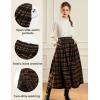 image:imageScarlet Darkness Plaid Skirts for Women High Waist Long Skirt with PocketsOrange Plaid