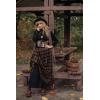 image:imageScarlet Darkness Plaid Skirts for Women High Waist Long Skirt with PocketsOrange Plaid