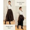 image:imageScarlet Darkness Plaid Skirts for Women High Waist Long Skirt with PocketsOrange Plaid