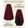 image:imageScarlet Darkness Plaid Skirts for Women High Waist Long Skirt with PocketsRed Plaid
