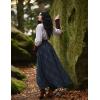 image:imageScarlet Darkness Plaid Skirts for Women Renaissance High Waisted Skirt Fall Winter Maxi SkirtBlue Plaid