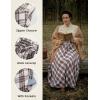 image:imageScarlet Darkness Plaid Skirts for Women Renaissance High Waisted Skirt Fall Winter Maxi SkirtBrown and White Plaid