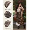 image:imageScarlet Darkness Plaid Skirts for Women Renaissance High Waisted Skirt Fall Winter Maxi SkirtCoffee Plaid