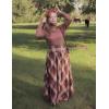 image:imageScarlet Darkness Plaid Skirts for Women Renaissance High Waisted Skirt Fall Winter Maxi SkirtDeep Brown Plaid