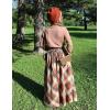 image:imageScarlet Darkness Plaid Skirts for Women Renaissance High Waisted Skirt Fall Winter Maxi SkirtDeep Brown Plaid