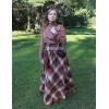 image:imageScarlet Darkness Plaid Skirts for Women Renaissance High Waisted Skirt Fall Winter Maxi SkirtDeep Brown Plaid