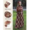 image:imageScarlet Darkness Plaid Skirts for Women Renaissance High Waisted Skirt Fall Winter Maxi SkirtDeep Brown Plaid