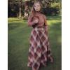 image:imageScarlet Darkness Plaid Skirts for Women Renaissance High Waisted Skirt Fall Winter Maxi SkirtDeep Brown Plaid