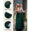 image:imageScarlet Darkness Plaid Skirts for Women Renaissance High Waisted Skirt Fall Winter Maxi SkirtGreen Plaid