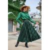 image:imageScarlet Darkness Plaid Skirts for Women Renaissance High Waisted Skirt Fall Winter Maxi SkirtGreen Plaid