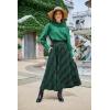 image:imageScarlet Darkness Plaid Skirts for Women Renaissance High Waisted Skirt Fall Winter Maxi SkirtGreen Plaid