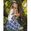 image:imageScarlet Darkness Plaid Skirts for Women Renaissance High Waisted Skirt Fall Winter Maxi SkirtGrey Plaid
