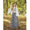 image:imageScarlet Darkness Plaid Skirts for Women Renaissance High Waisted Skirt Fall Winter Maxi SkirtGrey Plaid