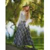 image:imageScarlet Darkness Plaid Skirts for Women Renaissance High Waisted Skirt Fall Winter Maxi SkirtGrey Plaid