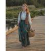 image:imageScarlet Darkness Plaid Skirts for Women Renaissance High Waisted Skirt Fall Winter Maxi SkirtLight Green Plaid
