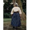 image:imageScarlet Darkness Plaid Skirts for Women Renaissance High Waisted Skirt Fall Winter Maxi SkirtNavy Blue Plaid
