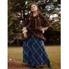 image:imageScarlet Darkness Plaid Skirts for Women Renaissance High Waisted Skirt Fall Winter Maxi SkirtNavy Blue Plaid