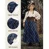 image:imageScarlet Darkness Plaid Skirts for Women Renaissance High Waisted Skirt Fall Winter Maxi SkirtNavy Blue Plaid