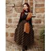 image:imageScarlet Darkness Plaid Skirts for Women Renaissance High Waisted Skirt Fall Winter Maxi SkirtOrange Plaid