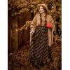 image:imageScarlet Darkness Plaid Skirts for Women Renaissance High Waisted Skirt Fall Winter Maxi SkirtOrange Plaid