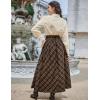 image:imageScarlet Darkness Plaid Skirts for Women Renaissance High Waisted Skirt Fall Winter Maxi SkirtOrange Plaid