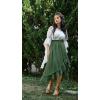 image:imageScarlet Darkness Renaissance Midi Skirt Asymmetrical Ruffle Summer Flowy SkirtsLight Green