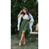 image:imageScarlet Darkness Renaissance Midi Skirt Asymmetrical Ruffle Summer Flowy SkirtsLight Green