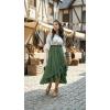image:imageScarlet Darkness Renaissance Midi Skirt Asymmetrical Ruffle Summer Flowy SkirtsLight Green