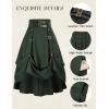 image:imageScarlet Darkness Renaissance Midi Skirts for Women Steampunk High Waisted Skirt with PocketsArmy Green