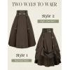 image:imageScarlet Darkness Renaissance Midi Skirts for Women Steampunk High Waisted Skirt with PocketsBrown