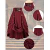 image:imageScarlet Darkness Renaissance Midi Skirts for Women Steampunk High Waisted Skirt with PocketsBurgundy