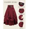 image:imageScarlet Darkness Renaissance Midi Skirts for Women Steampunk High Waisted Skirt with PocketsBurgundy