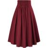 image:imageScarlet Darkness Renaissance Midi Skirts for Women Steampunk High Waisted Skirt with PocketsBurgundy