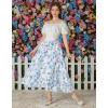 image:imageScarlet Darkness Renaissance Skirt Maxi Long Skirts for Women High Waist A Line SkirtBluewhite Floral