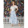 image:imageScarlet Darkness Renaissance Skirt Maxi Long Skirts for Women High Waist A Line SkirtBluewhite Floral