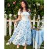 image:imageScarlet Darkness Renaissance Skirt Maxi Long Skirts for Women High Waist A Line SkirtBluewhite Floral