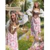 image:imageScarlet Darkness Renaissance Skirt Maxi Long Skirts for Women High Waist A Line SkirtRed Floral